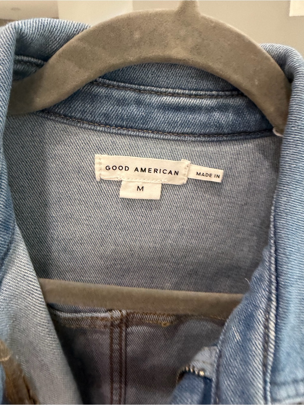 Good American Medium Light Blue Denim Jacket